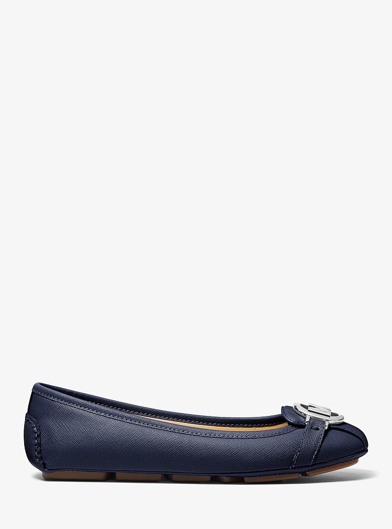 Giày búp bê MK xanh navy logo bạc - 49F9FUFR3L