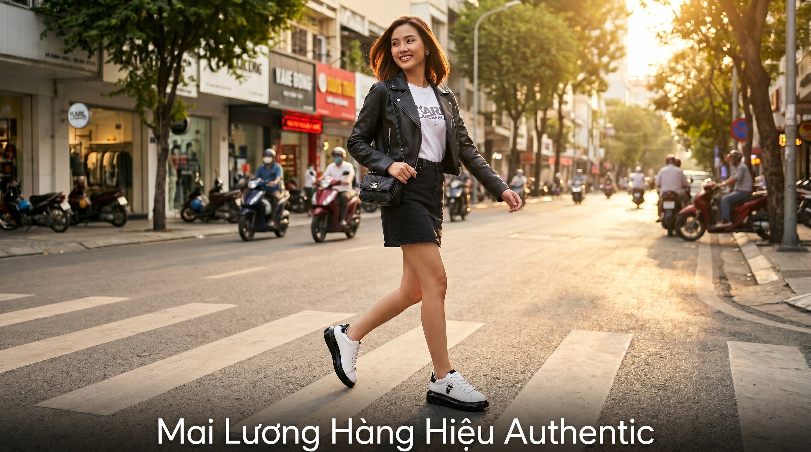 Giày sneaker karl trắng đế + gót đen logo ikonik & mèo- KL96630N - Đế 5 mũi 3