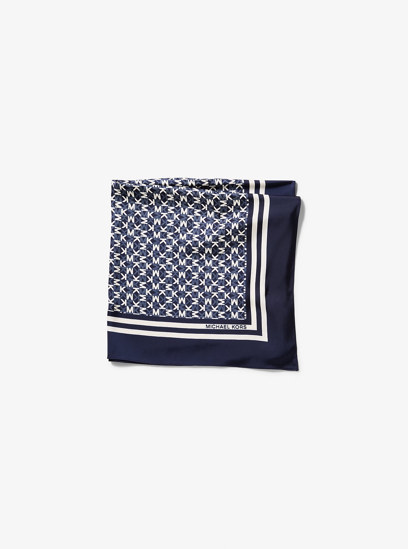 Khăn MK màu xanh navy phối trắng full logo - JT5002JMT# - KT: 60*60