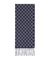 Khăn len GG 2 màu ombre xanh + xám - 852038 - SNV - 10% cashmere - 35 x 196 cm