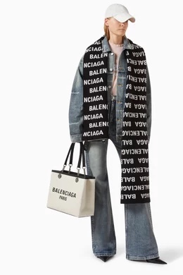 Khăn len balenciaga màu đen chữ trắng - SNV - 766446 (KT: 36 x 220)
