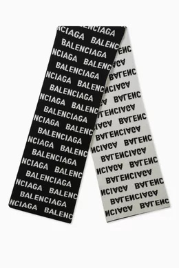 Khăn len balenciaga màu đen chữ trắng - SNV - 766446 (KT: 36 x 220)