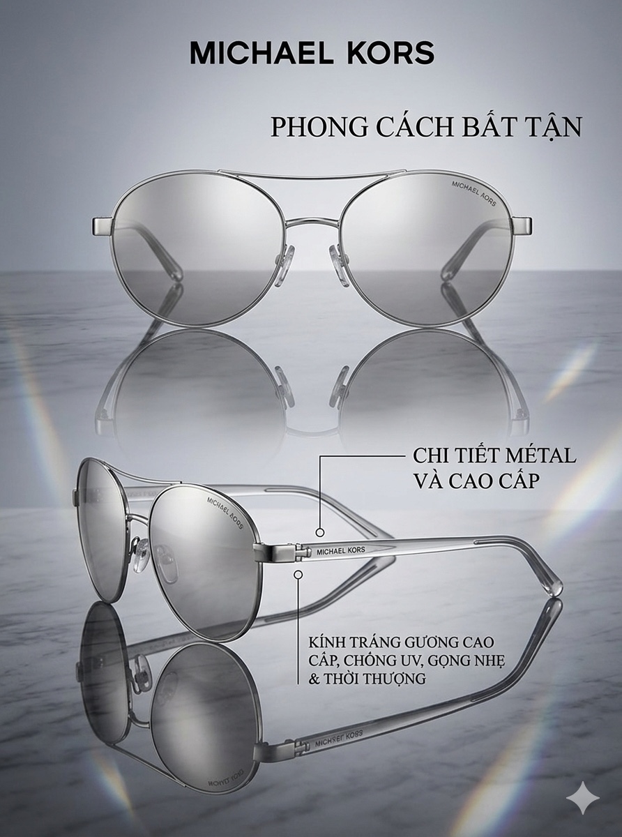 Kính MK mặt bạc gọng trong MK1159#