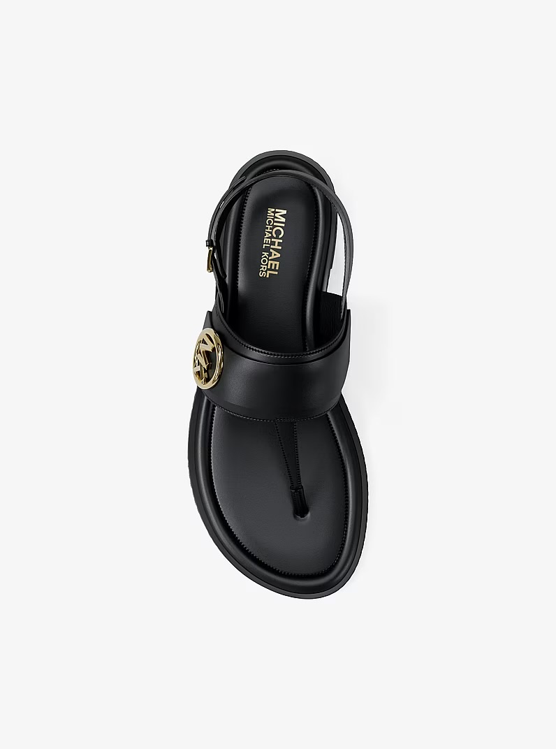Sandal MK carmenthong - đen logo vàng 1p 49T6CRFA1L