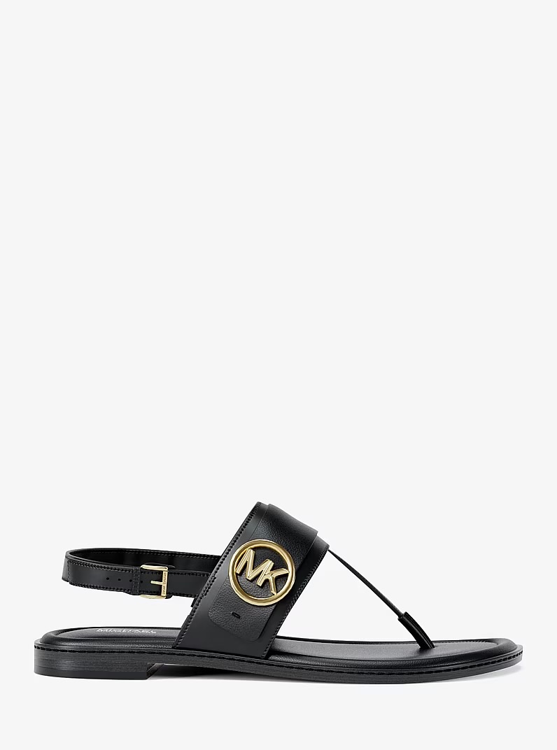 Sandal MK carmenthong - đen logo vàng 1p 49T6CRFA1L