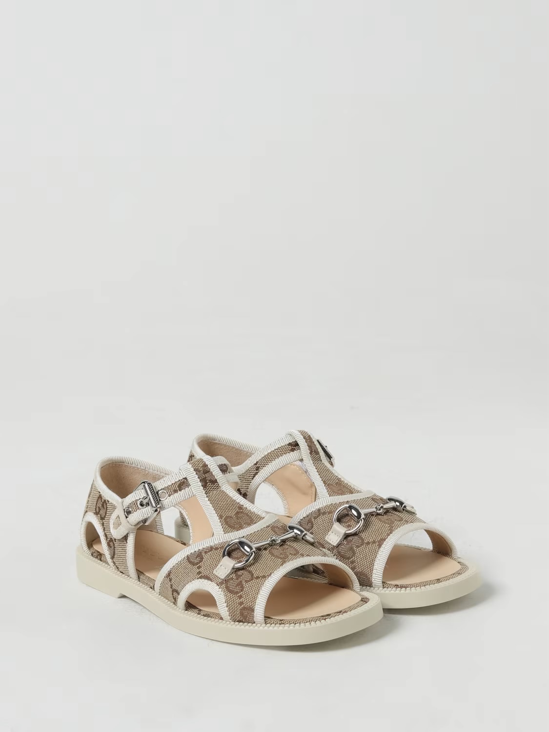 Sandal kid GG nâu logo viền trắng - SNV