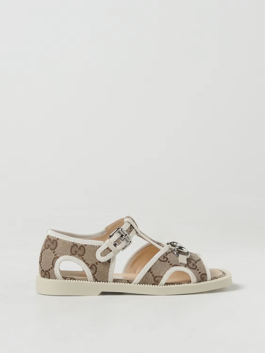 Sandal kid GG nâu logo viền trắng - SNV