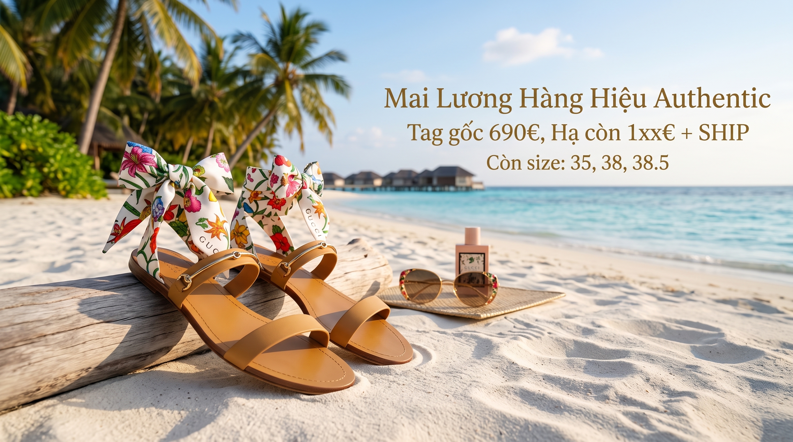 Sandals GG nâu logo horsebit dây nơ 811593