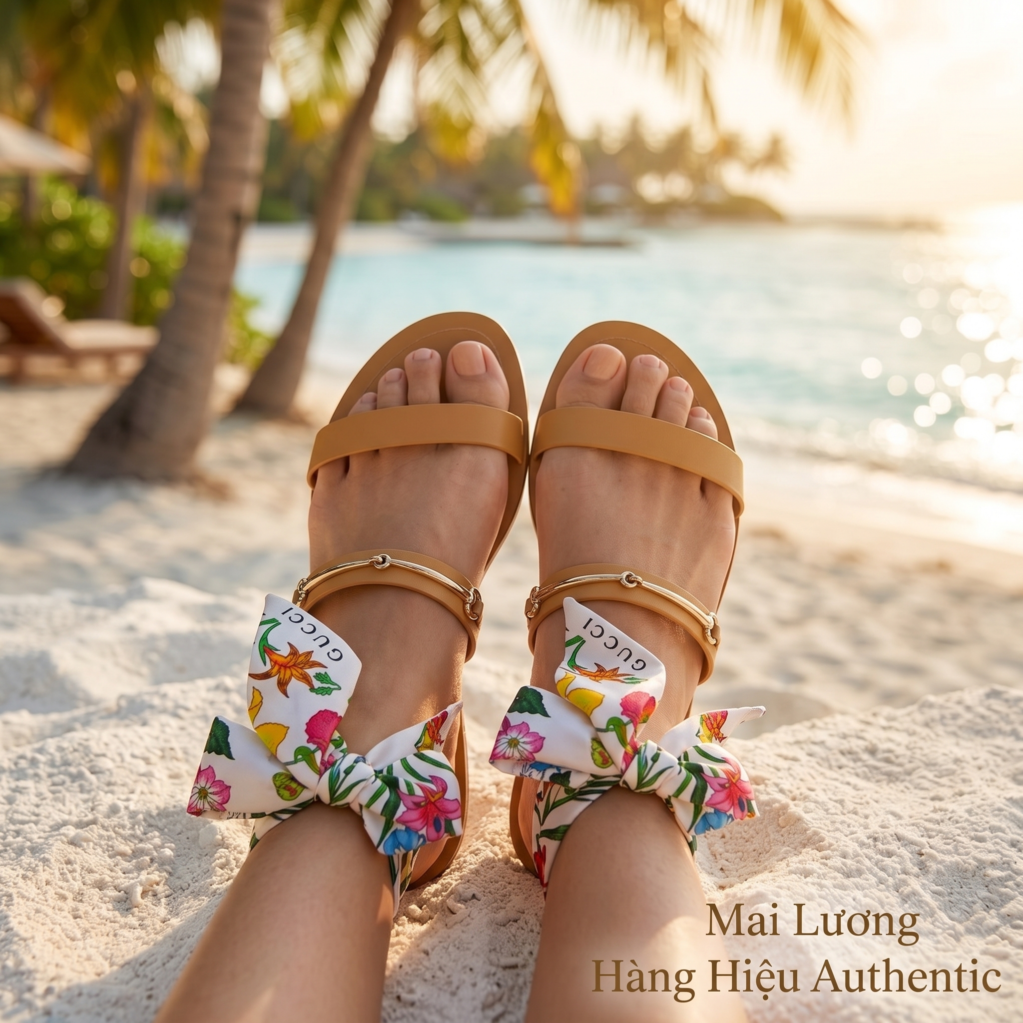 Sandals GG nâu logo horsebit dây nơ 811593