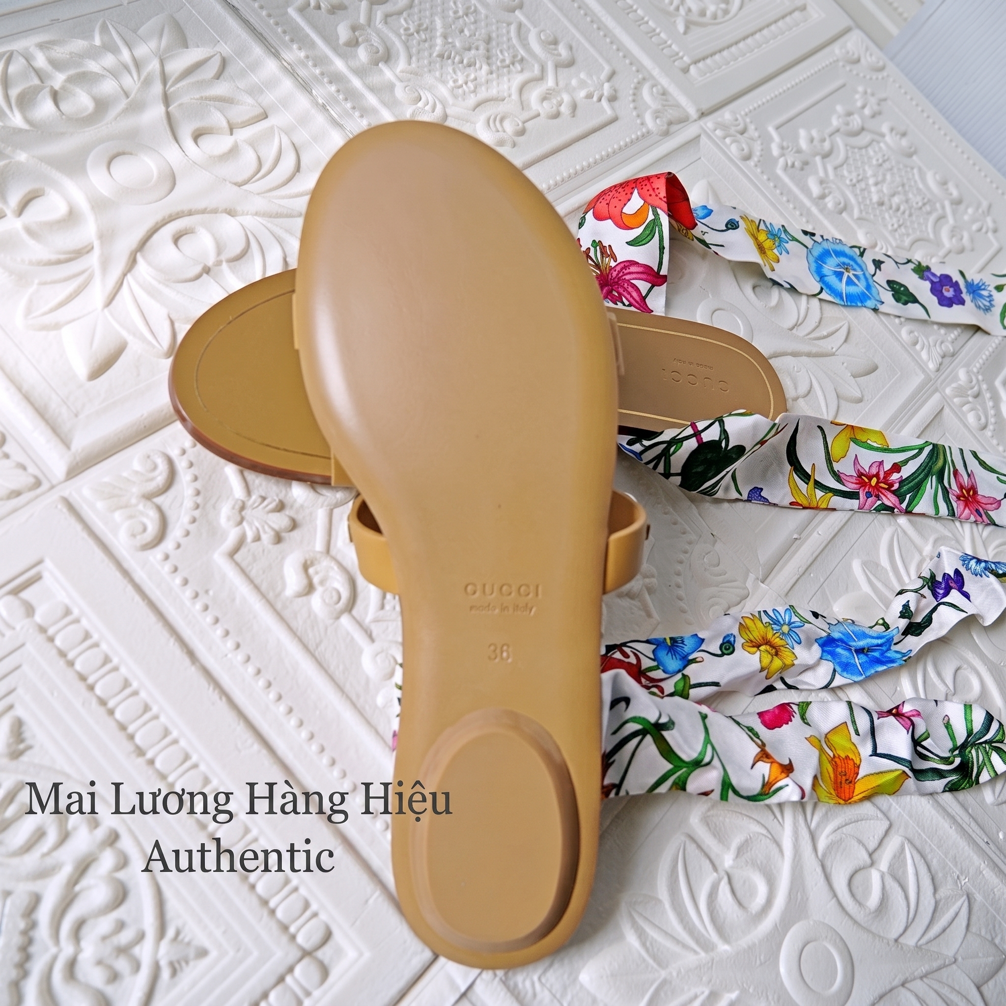 Sandals GG nâu logo horsebit dây nơ 811593