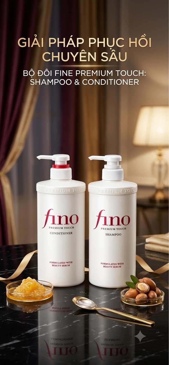 Set 2 sản phẩm chăm sóc tóc xả + gội Fino