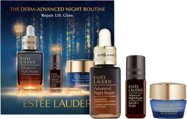 Combo 2 Set 3 sp Estee Lauder ban đêm có chứa huyết thanh - 1 serum 20 ml | 1 mắt 5 ml | 1 mặt 7 ml