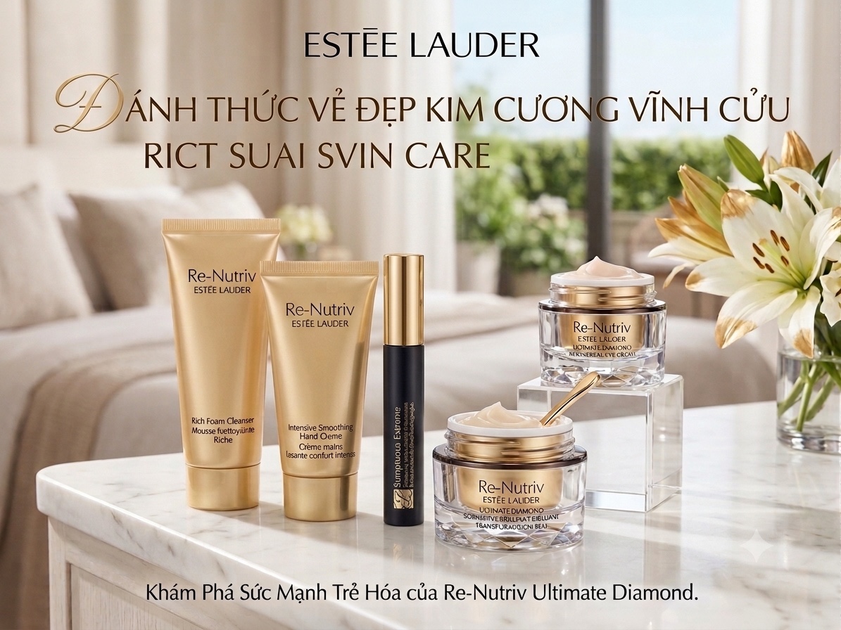 Set 5 sp esteelauder Re-Nutriv- 1 SRM 30 ml- 1 kem tay 30ml- 1 mascara 2.8ml- 1 kem mặt 5ml- 1 kem mặt 15ml