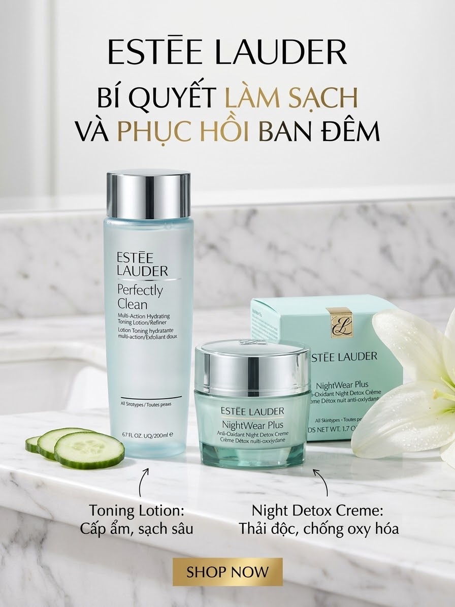 Sét nước hoa hồng Perfectly Clean ( Xanh/200ml ) + kem đêm Night wear plus ( 50ml )