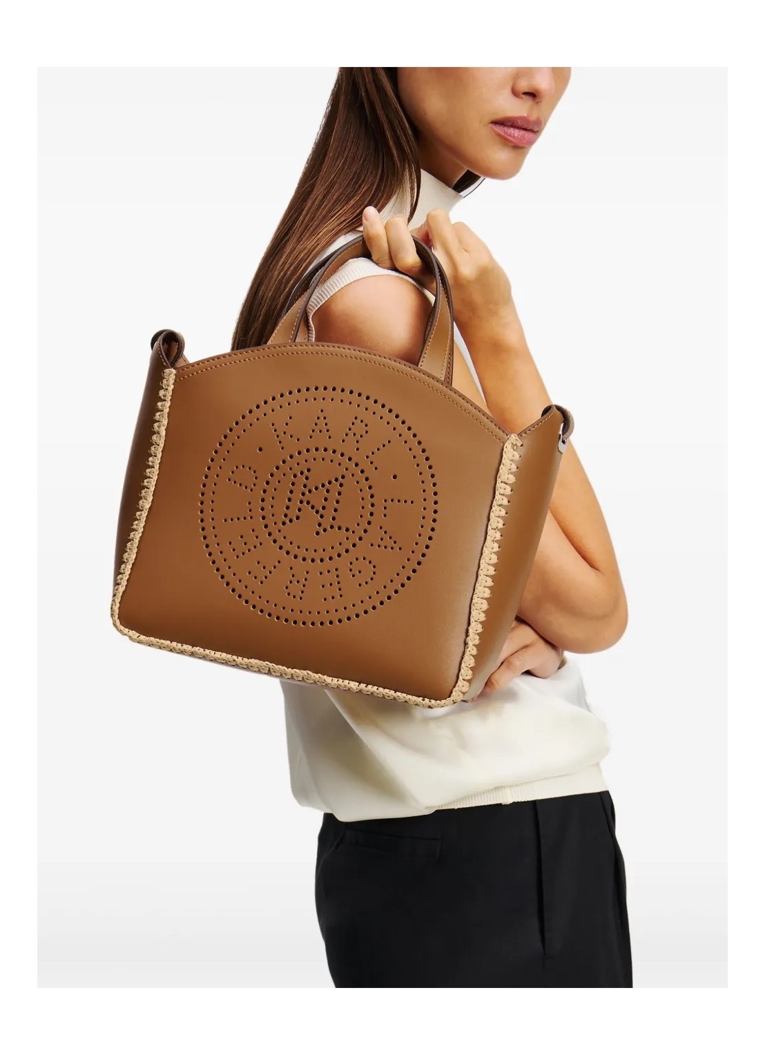 Shopper Karl nâu da viền cói - A2W30014 - KT: 29*20*11