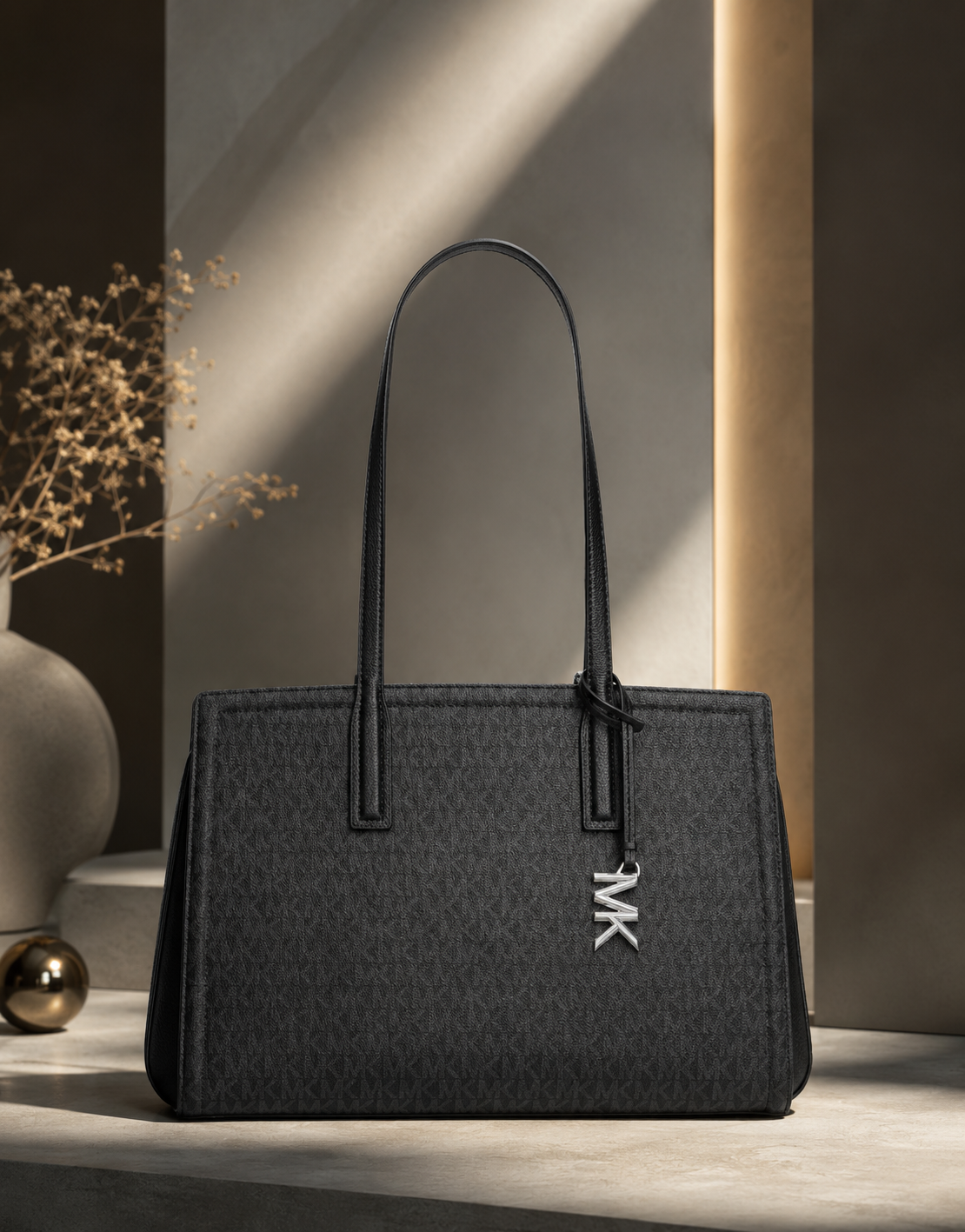 Shopper MK laila đen full logo - 30S5S9IT2V# • KT • 35/40 | 25 | 11