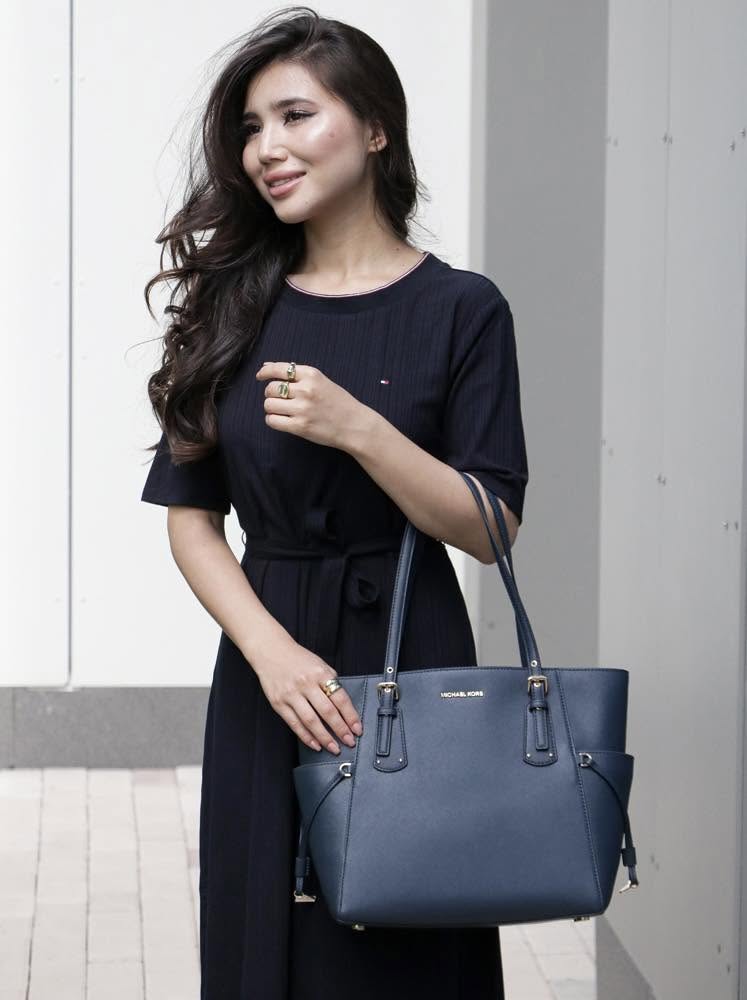 Shopper MK navy Viyager -35S5GV6T7L - KT: 39x29x15