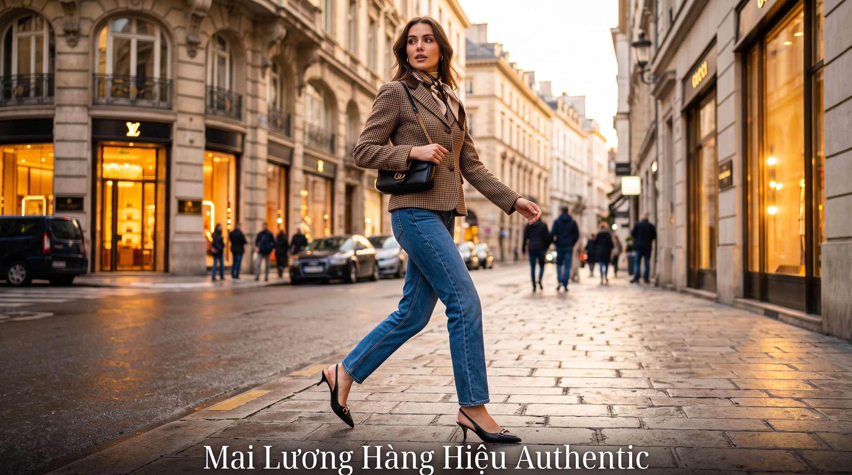 Sling GG đen logo horsebit vàng - gót 5P - 782407
