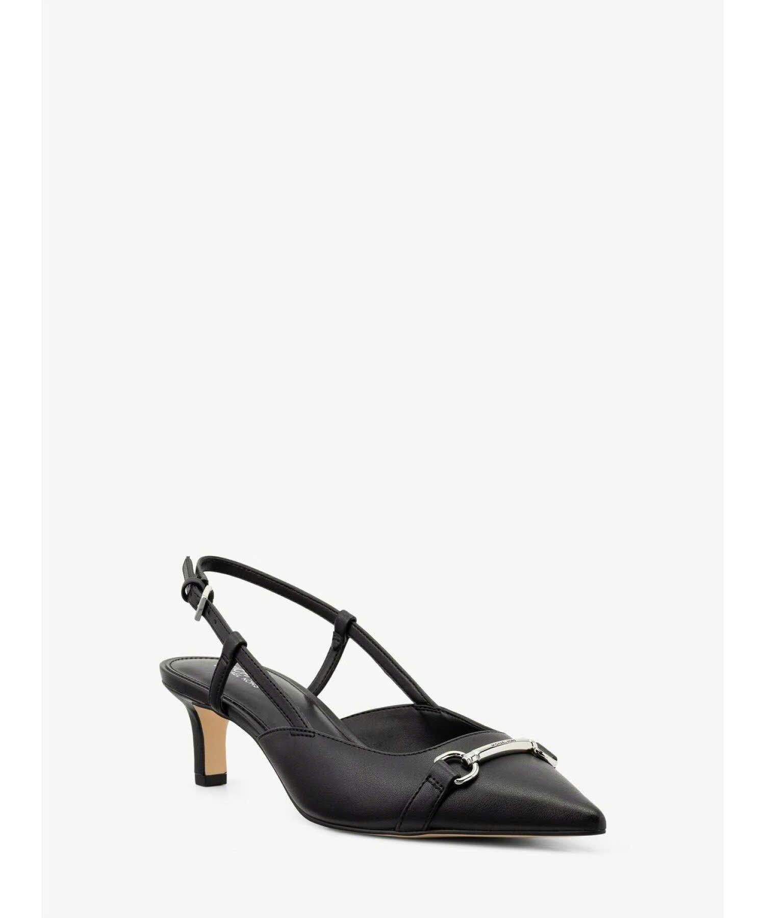 Slingback MK đen logo bạc - 49S6CRMP4L - gót 5p