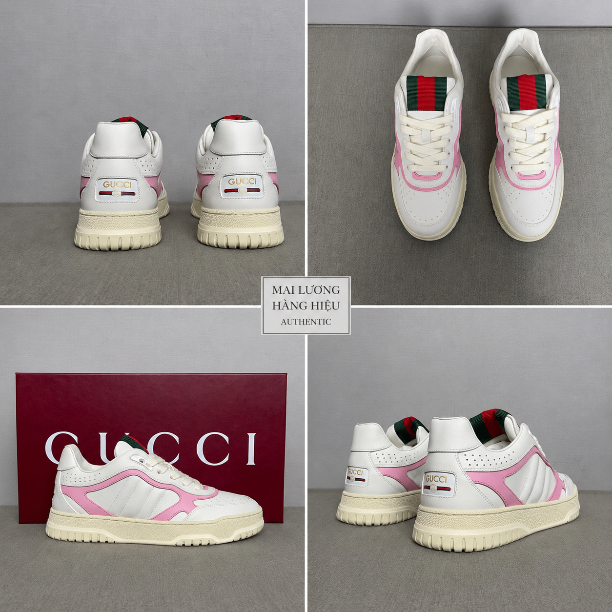 Sneaker GG nữ Re-Web Hồng - 785728