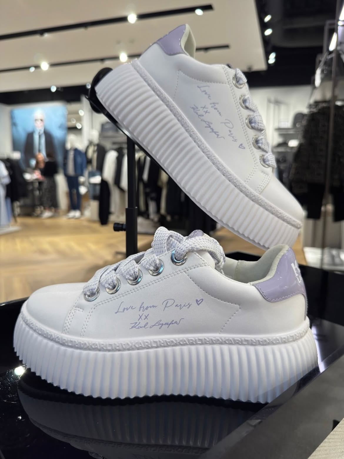 Sneaker Karl Lagerfeld Kreeper Love From Paris chữ tím KLL94316
