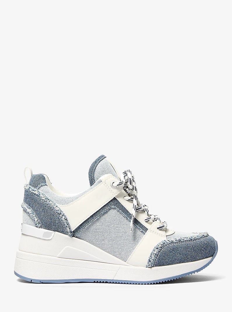 Sneaker MK georgie trainer denim xanh phối trắng - 49T6GEFS3D