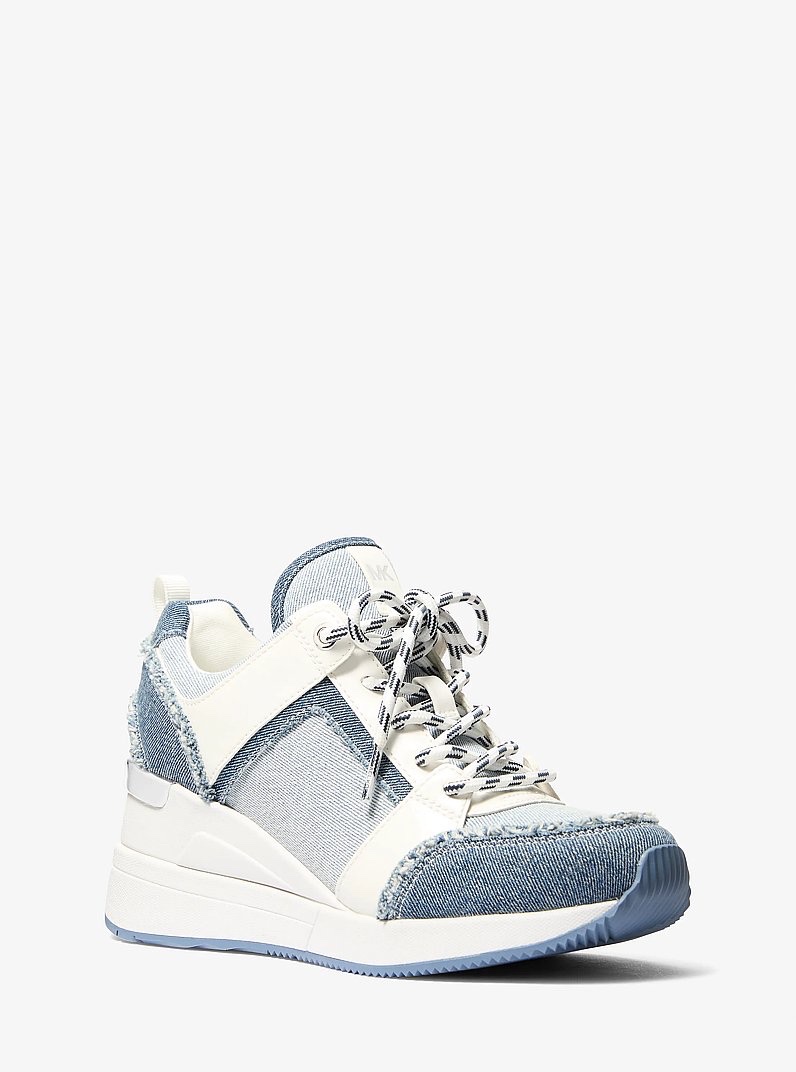 Sneaker MK georgie trainer denim xanh phối trắng - 49T6GEFS3D