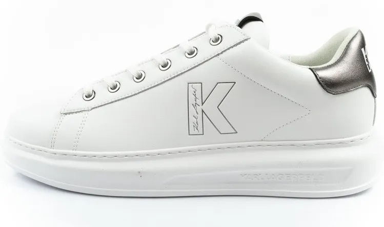 Sneaker karl nam trắng logo K gót xám - KL95510K