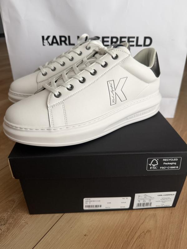 Sneaker karl nam trắng logo K gót xám - KL95510K