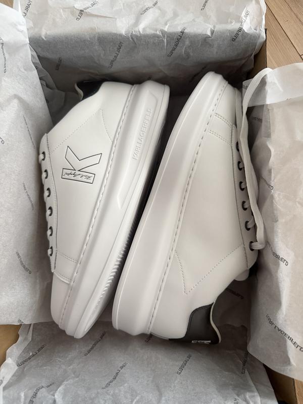 Sneaker karl nam trắng logo K gót xám - KL95510K