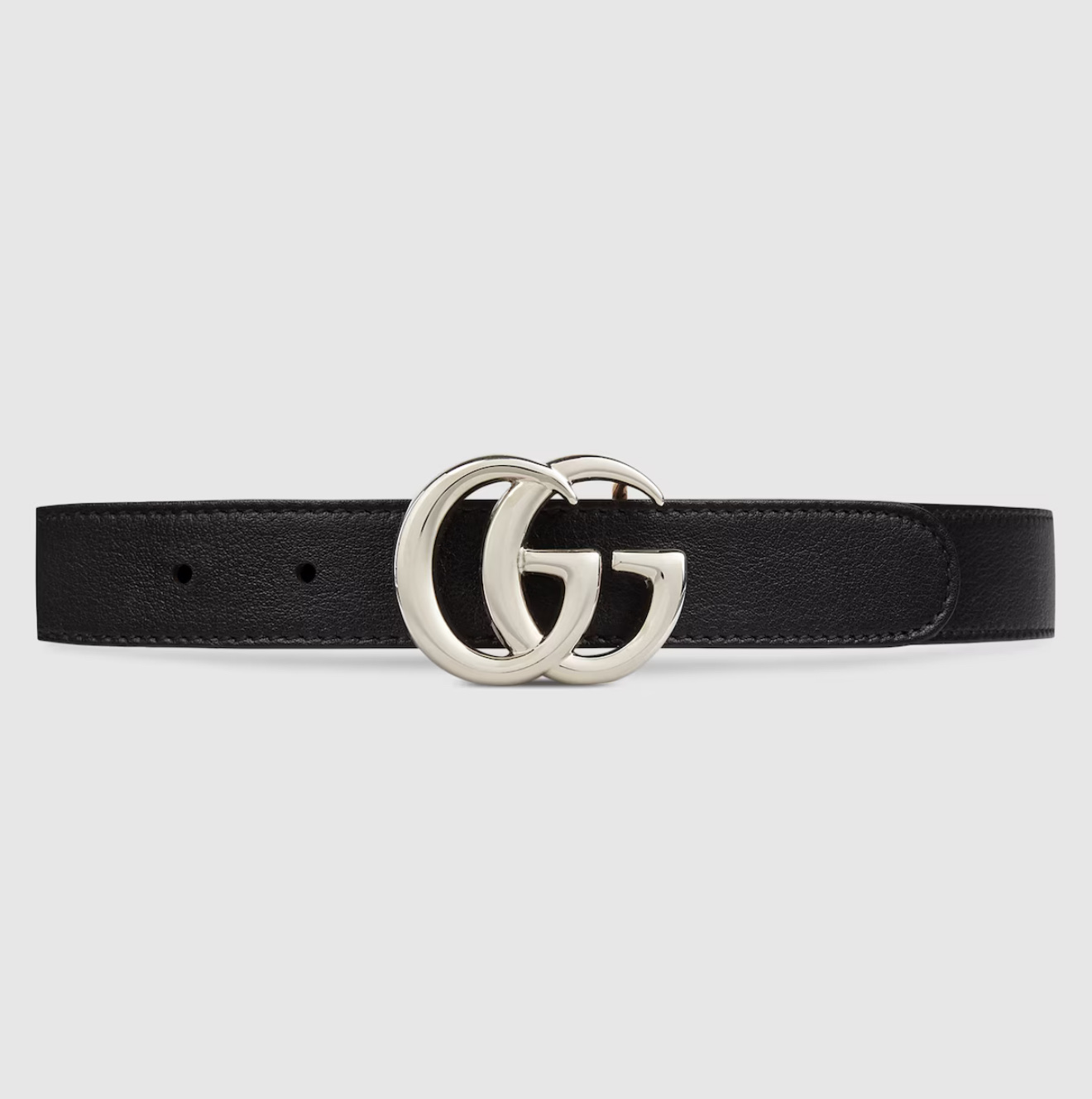 Thắt lưng GG kid đen logo bạc - SNV - 432707