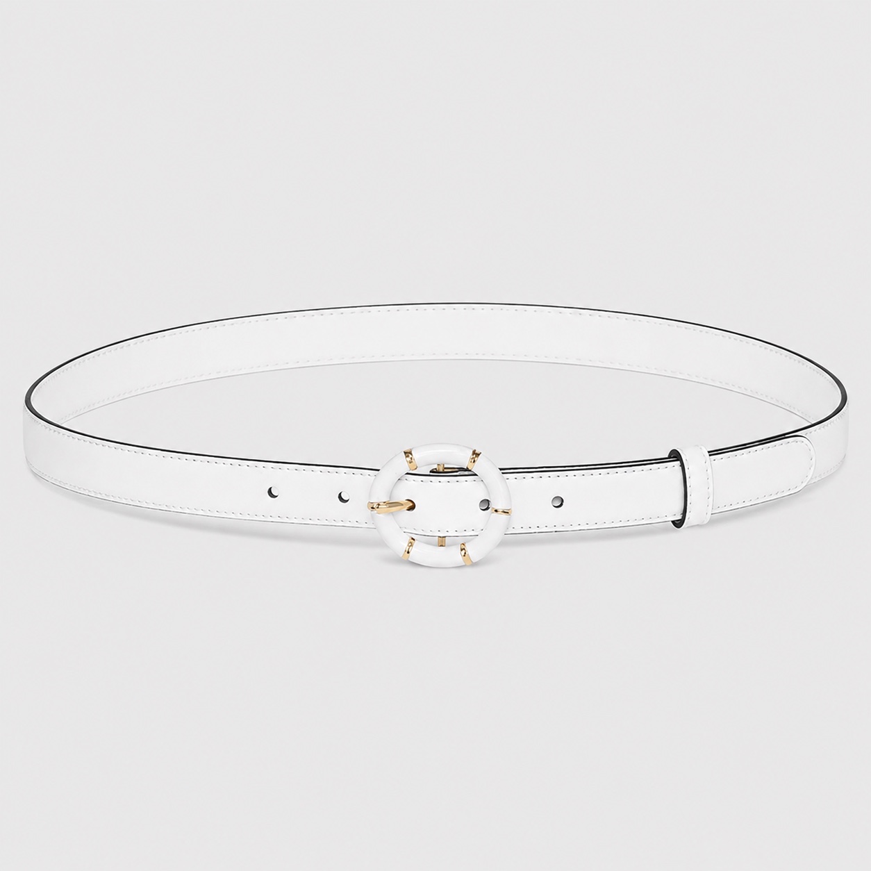 Thắt lưng GG trắng mặt tròn - 832985