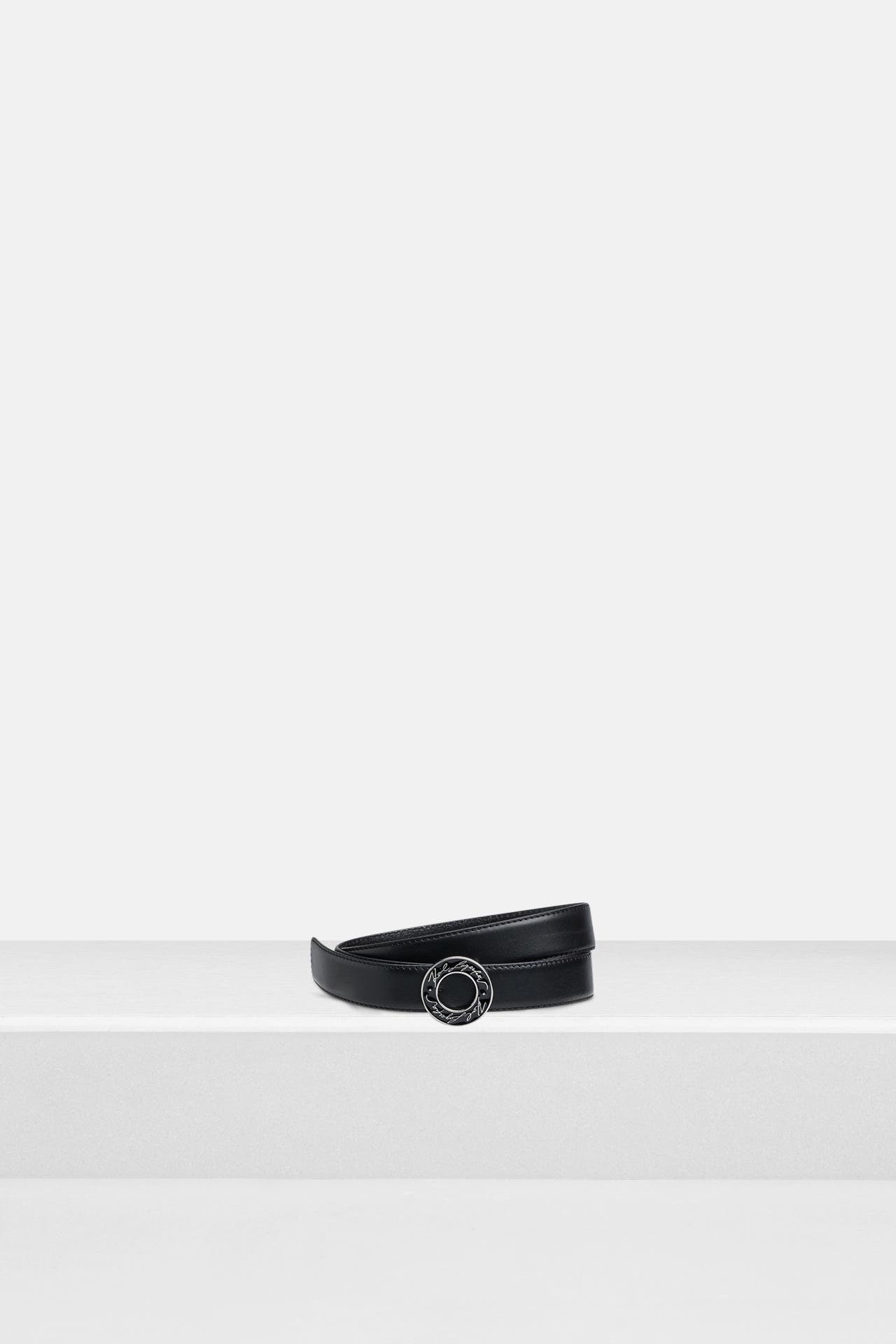Thắt lưng Karl đen 3p mặt tròn logo Karl -AWW3300