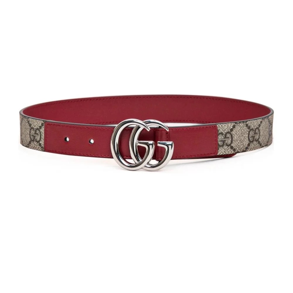 Thắt lưng Kid GG nâu logo khoá bạc - SNV - 432707