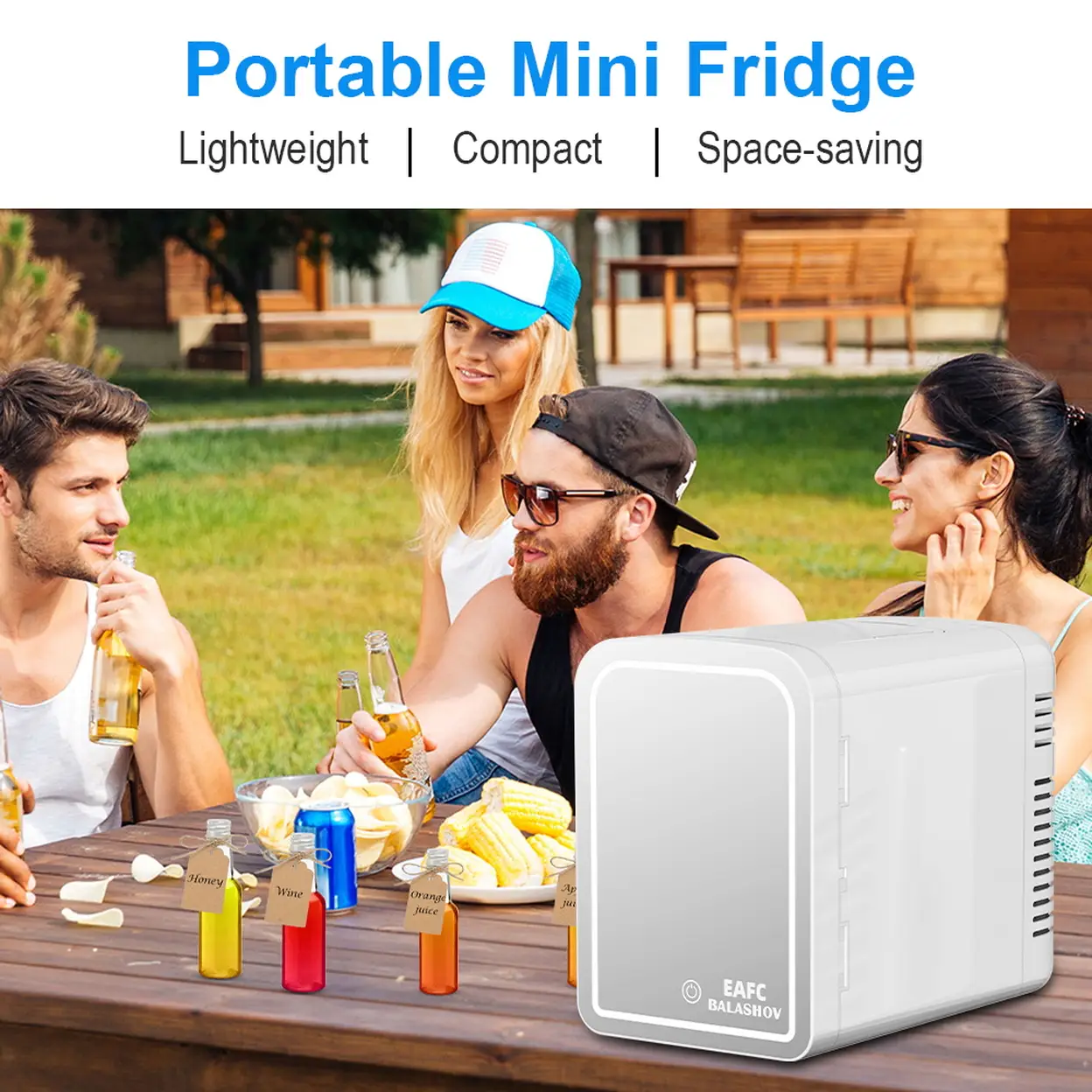 Tủ lạnh mini EAFC 6L có gương - trắng (20x21x14 diện tích trong của tủ)