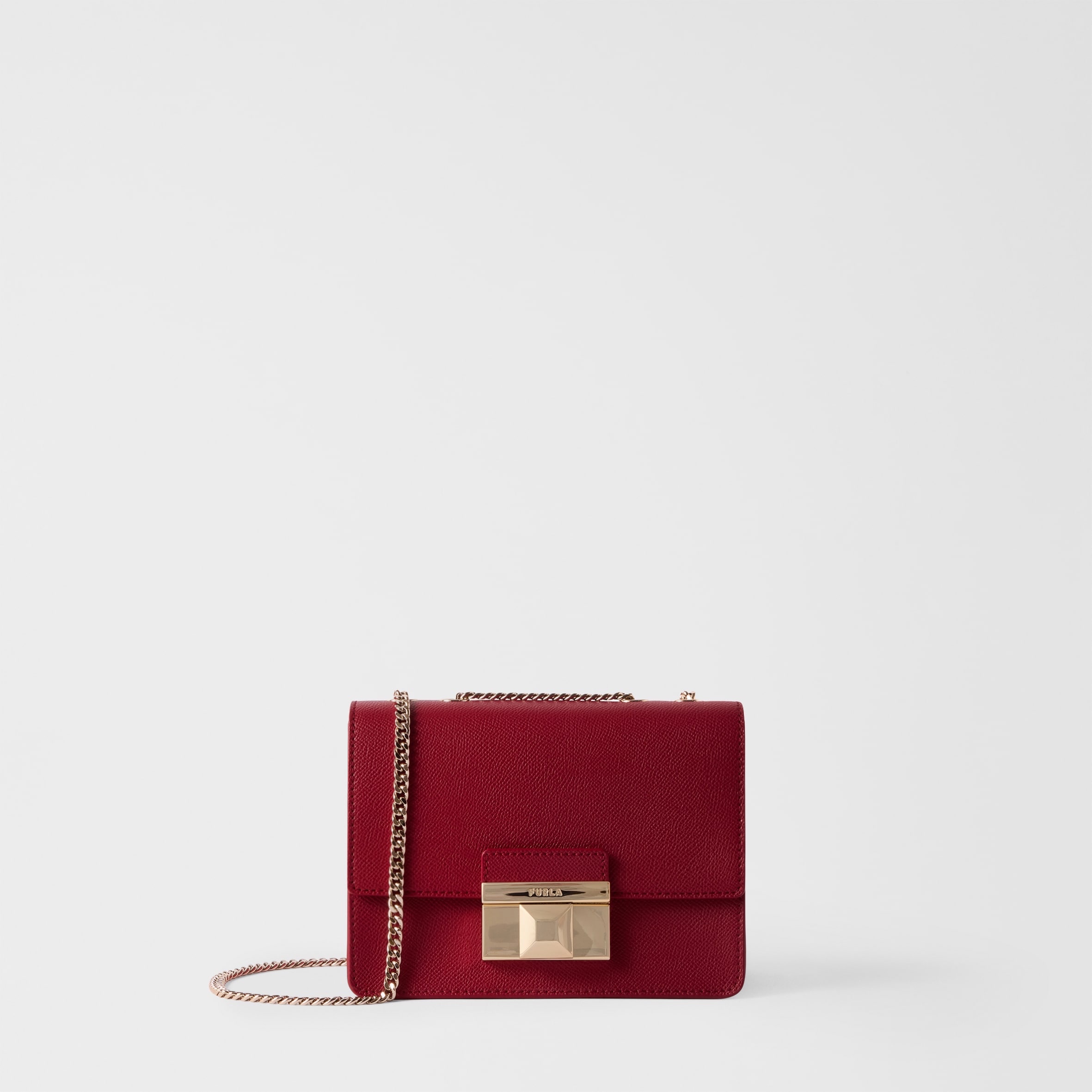 Túi Furla venere mini đỏ mận - KT: 18x13x9