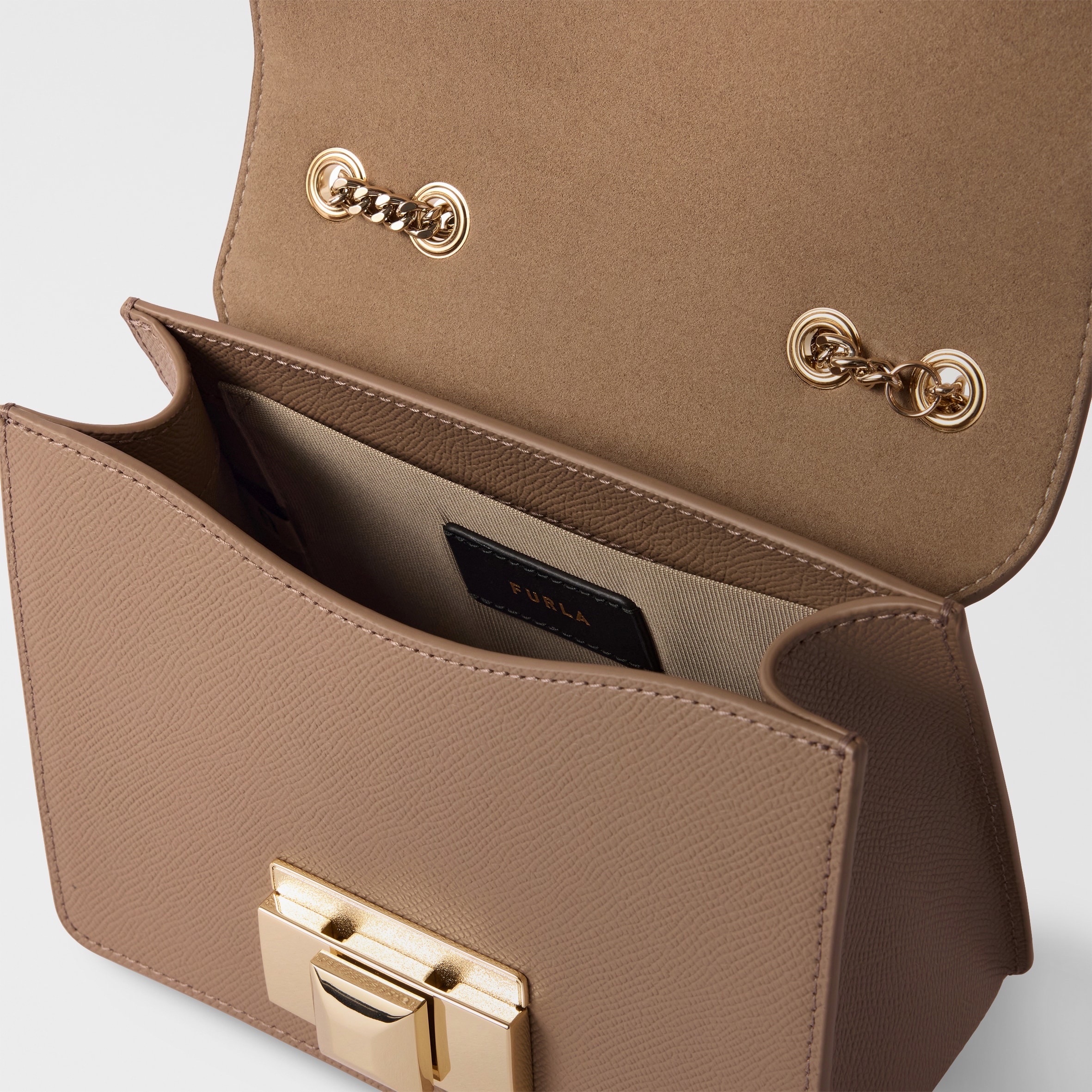 Túi Furla venere mini màu taupe - KT: 18x13x9