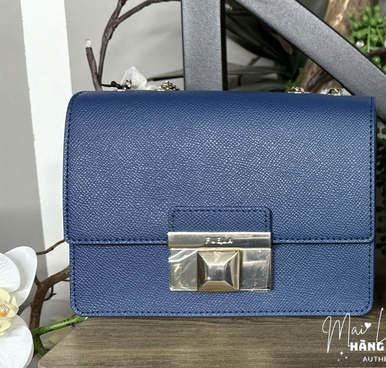 Túi Furla venere mini xanh da trời - KT: 18x13x9