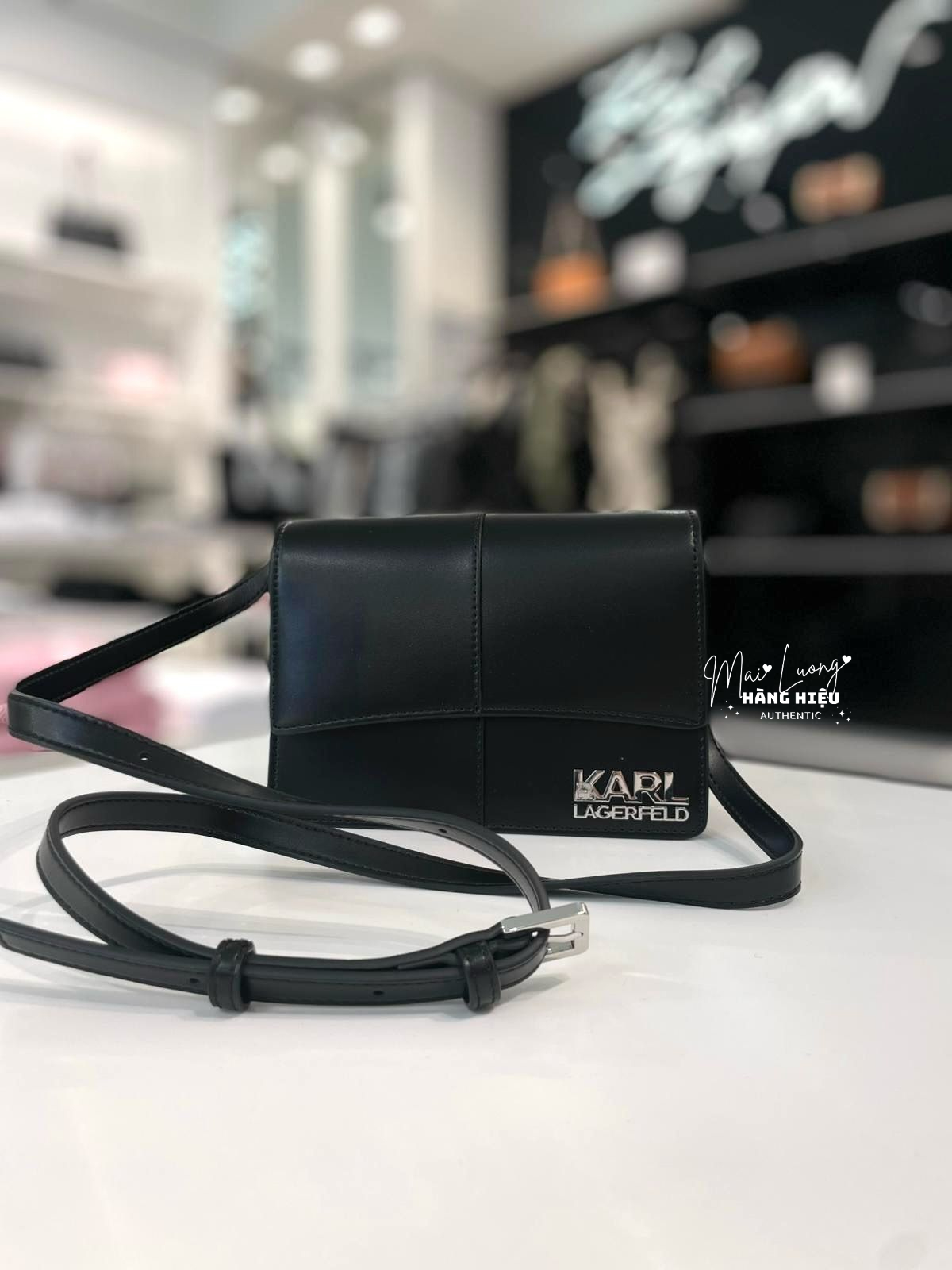 Túi Karl Kove logo bạc màu đen - BSW30007 - KT • 19 x 14 x 7