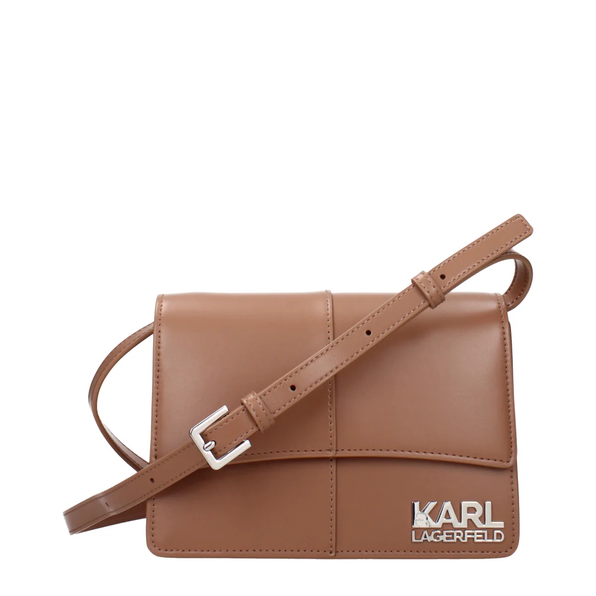 Túi Karl kore logo bạc màu nâu - BSW30007 - KT: 19x14x7
