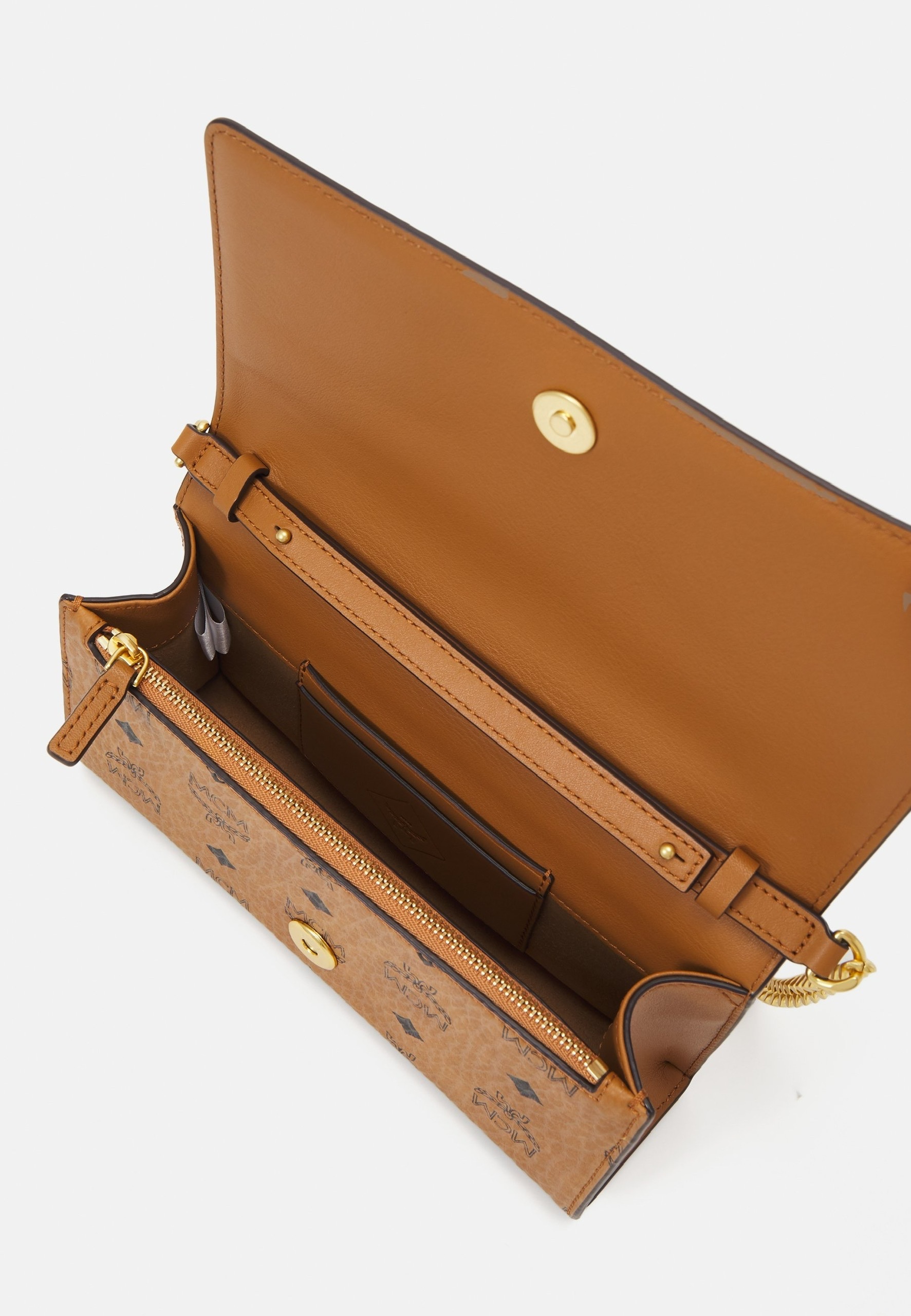 Túi MCM Aren Visetos Crossbody màu cognac họa tiết - 21x9x5