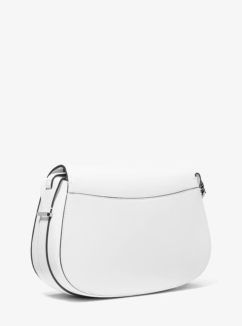Túi MK Lidia medium trắng logo chữ bạc - 30R5SLOM2L KT • 23 - 27 x 16 x 8