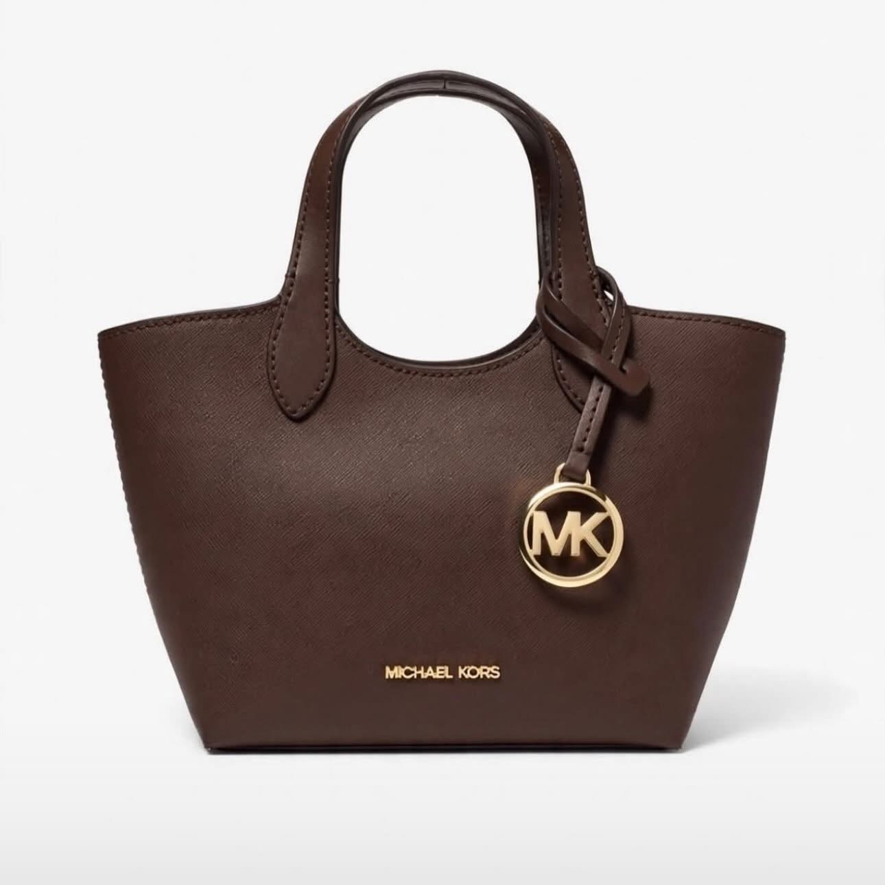Túi MK Maya màu nâu chocolate - size XS - 35F6GYYMOL ( có dây đeo chéo ) - KT: 23/16*15*7