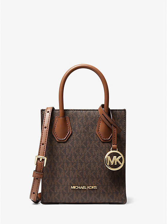 Túi MK Mercer extra small crossbody - nâu logo vàng - 35T1GM9C0L# - nâu (Ngang 14.5, Cao 16, Rộng 6)