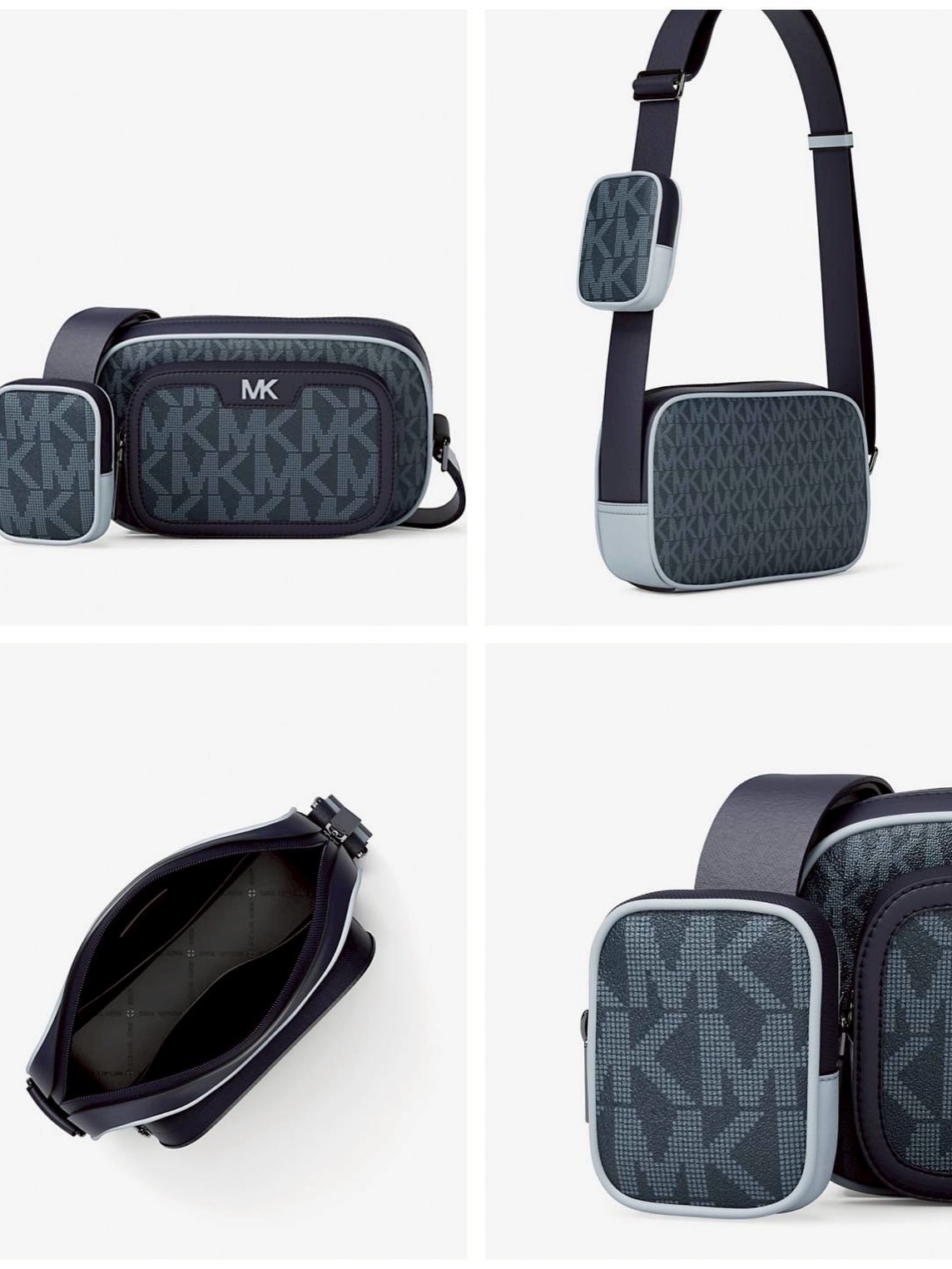 Túi MK cooper Xanh logo viền da -37S6LC0C0B- 20x13x6