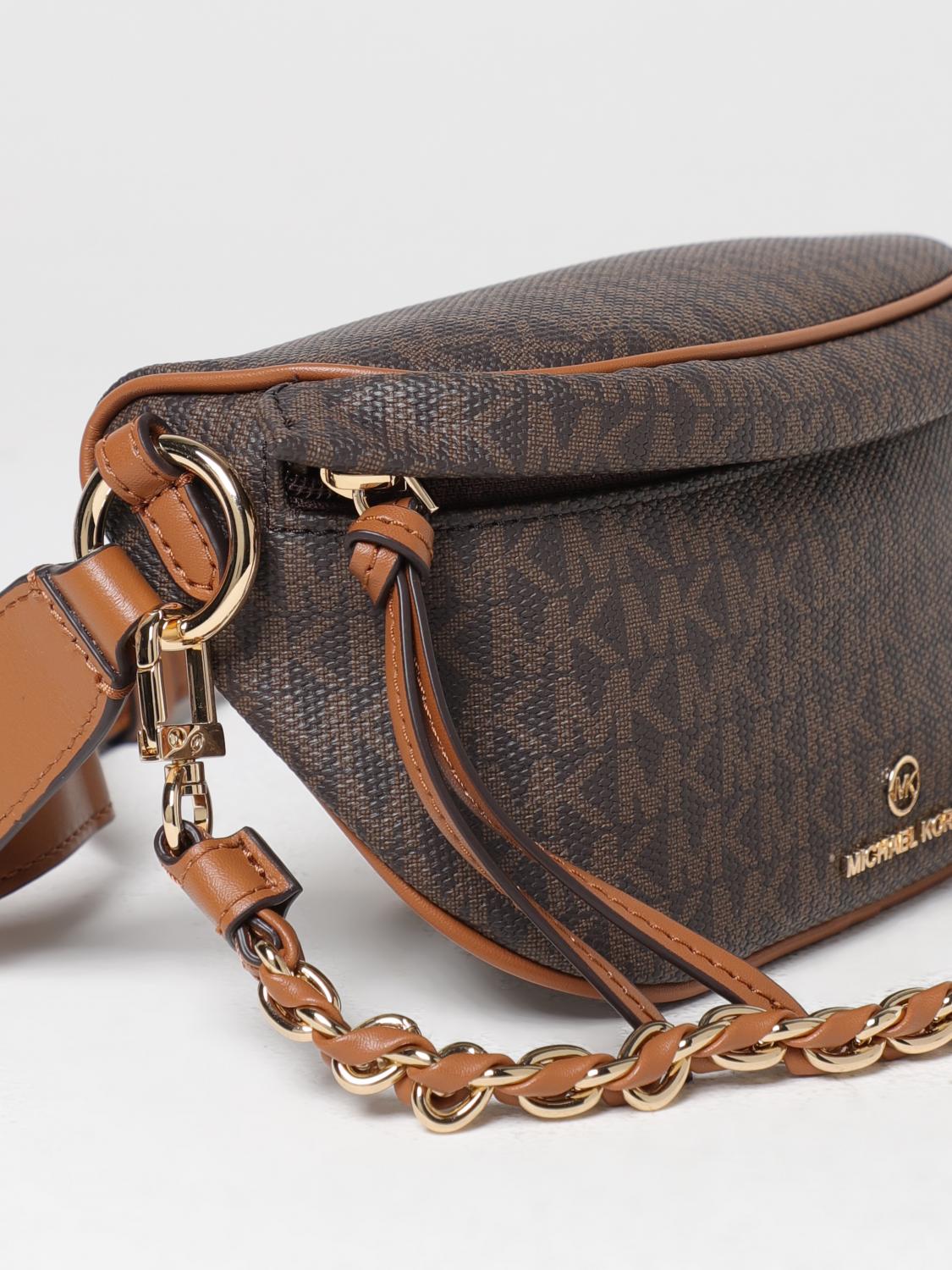 Túi MK slater nâu full logo - 30S2G04M1B# • Sz 21 x 13