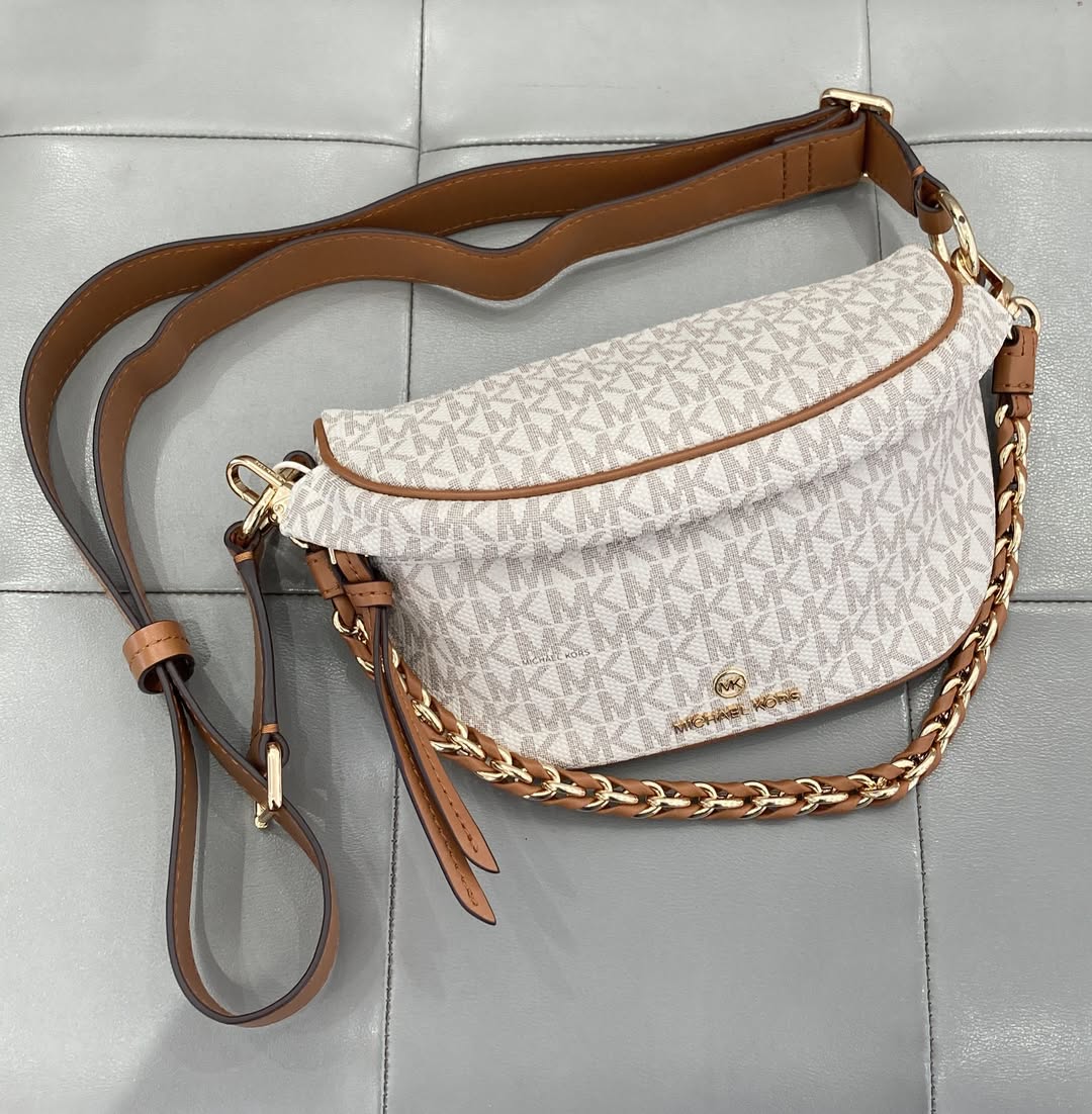 Túi MK slater vani full logo - 30S2G04M1B# • Sz 21x13