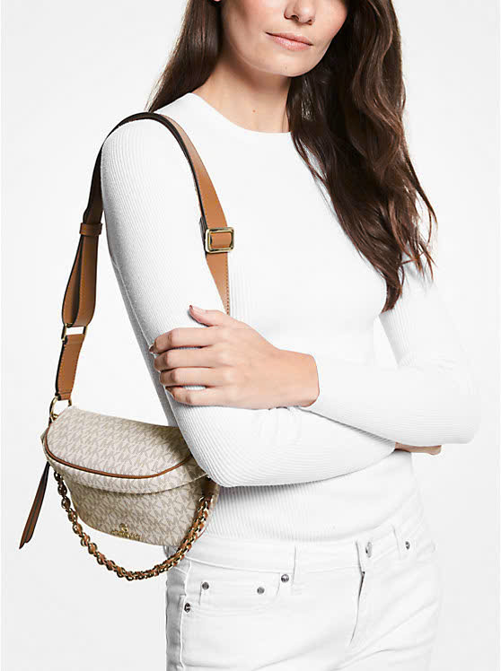 Túi MK slater vani full logo - 30S2G04M1B# • Sz 21x13