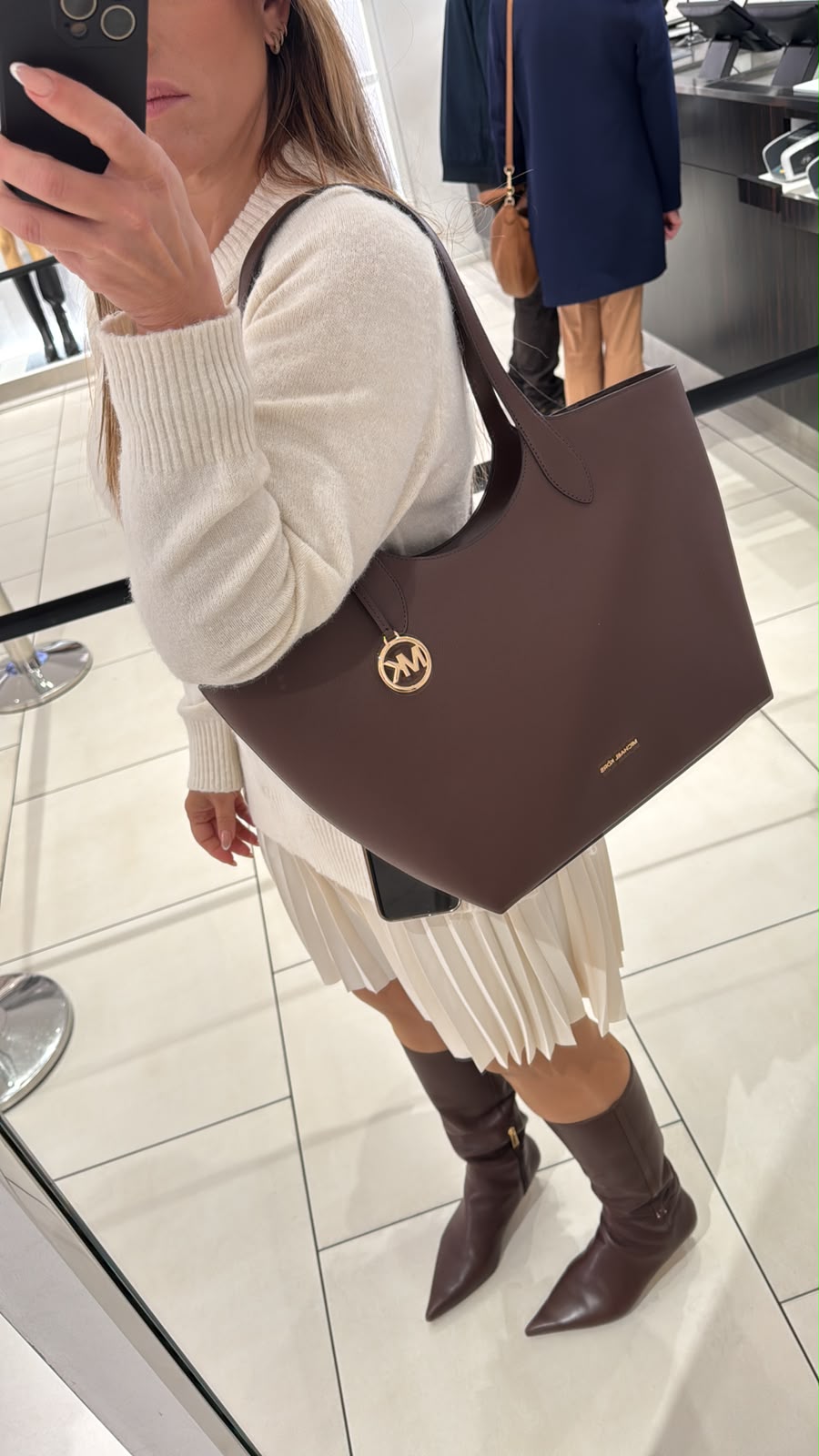 Túi Maya tote Lg - Nâu Choco