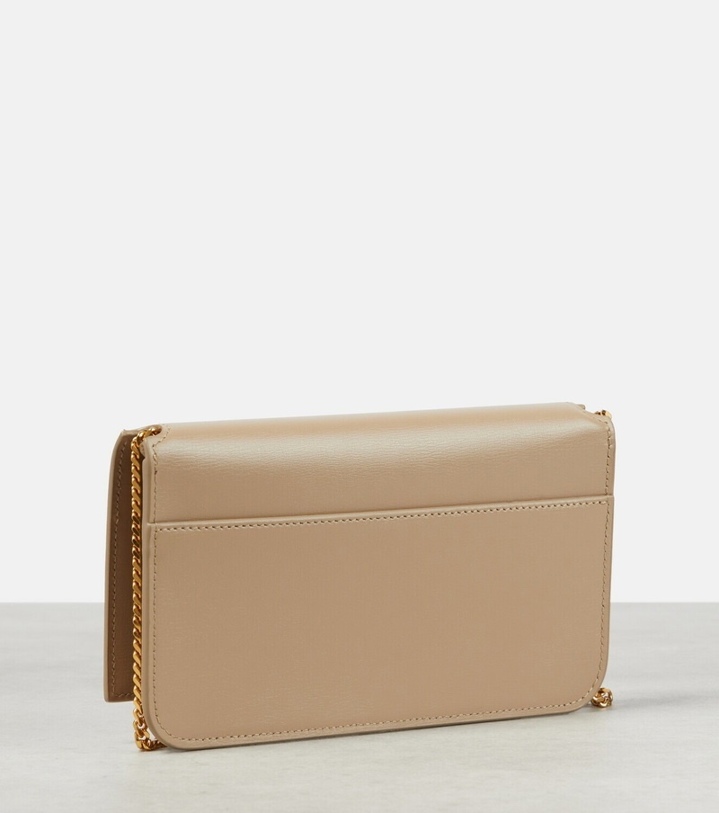 Túi YSL wallet on chain nâu cafe sữa logo vàng - SNV - 635095 (KT: 17* 8 - vừa 16prm k ốp)